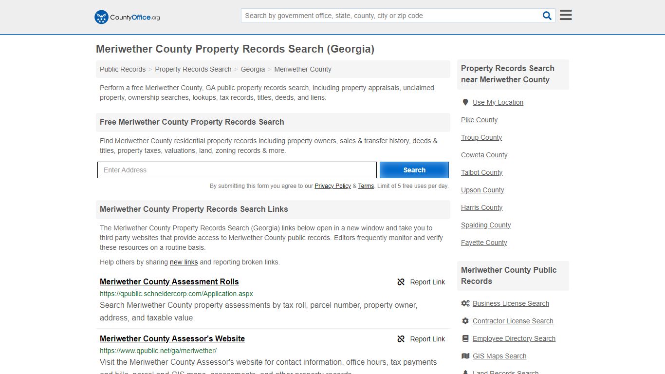Meriwether County Property Records Search (Georgia) - County Office